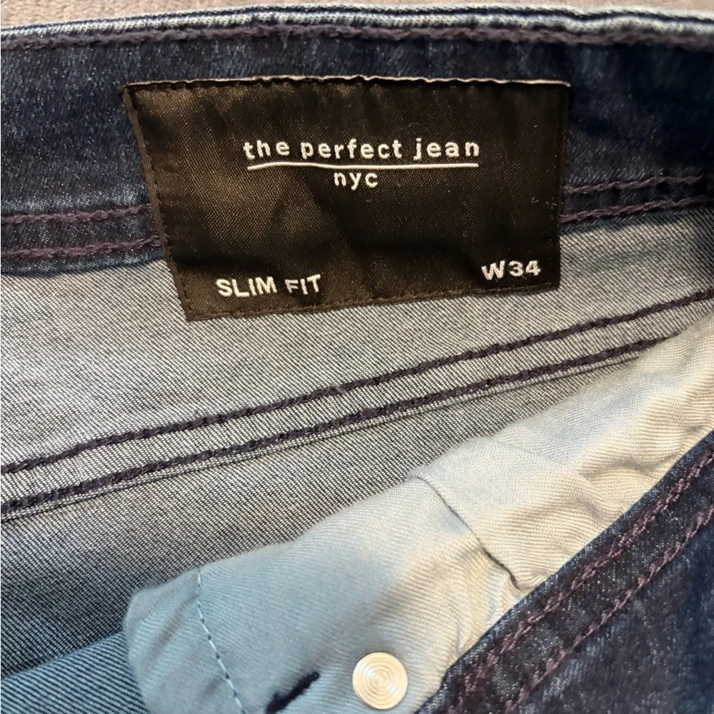 The Perfect Jean NYC Men's Denim Blue Jean Shorts - Picture 2 of 3